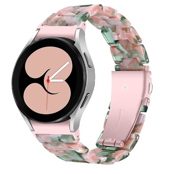 Stilfuld urrem i resin-stil til Samsung Galaxy Watch 4 - Lyserød / Grøn