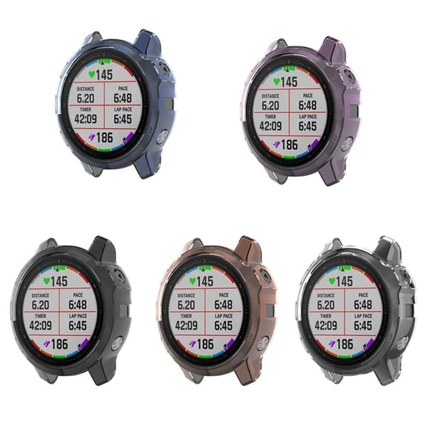 Garmin Fenix 6S / 6S Pro läpinäkyvä suojus - Musta