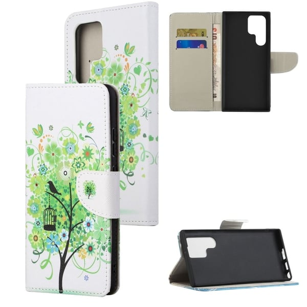 Wonderland Samsung Galaxy S23 Ultra Flip Etui - Grønt Træ