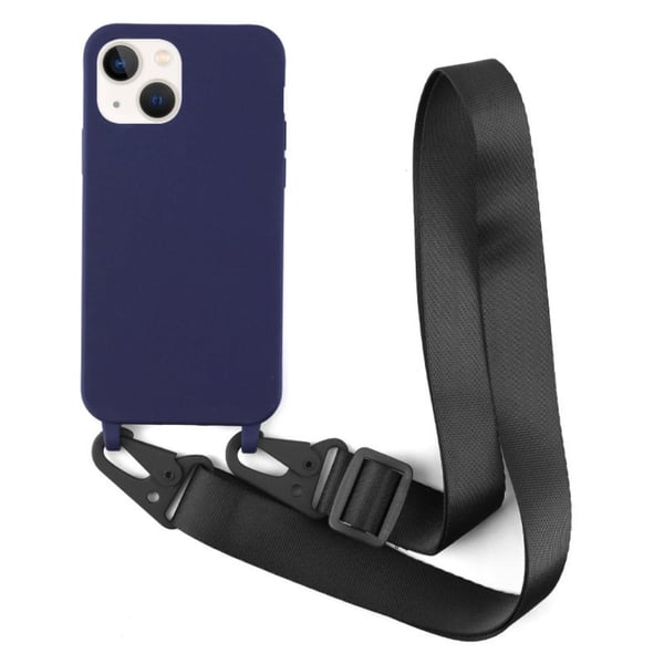 Tyndt TPU etui med mat finish og justerbar rem til Black - Dark Blue