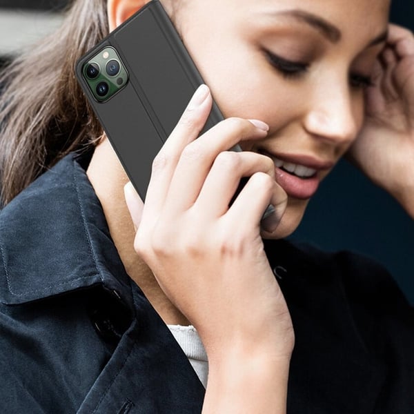 Glat og tyndt premium iPhone 14 Pro Max læderetui - Guld
