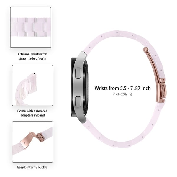 22 mm urrem i resin-stil til Fossil-ur - Lyserød