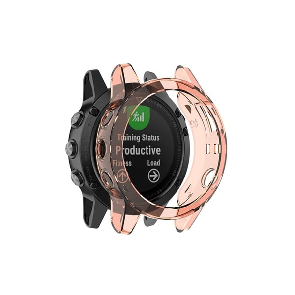 Garmin Fenix 5 / 5 Plus gjennomsiktig deksel - Gjennomsiktig Rosa