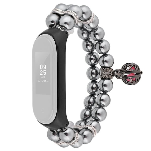 Xiaomi Mi Smart Band 6 / 5 dobbel rad faux perleklokkerem - Svart