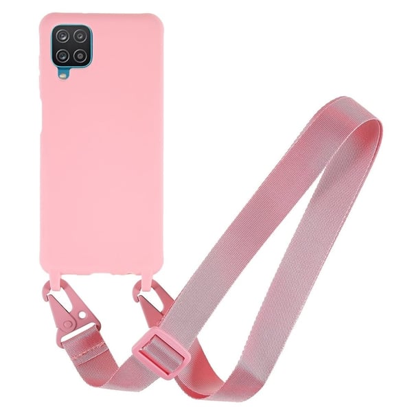 Ohut TPU-kotelo, jossa on mattapintainen viimeistely ja säädettävä hihna Samsung Galaxy A12 5G - Pinkki Ohut TPU-kotelo, jossa on mattapintainen viimeistely ja säädettävä hihna Samsung Galaxy A12 5G - Pinkki