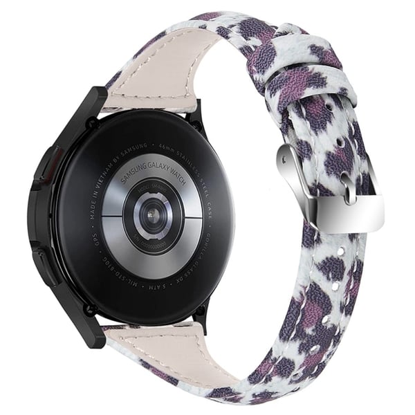 Haylou Solar LS05 / Xiaomi Mi Watch Color kul leopard tekstur ekte skinn klokkerem - Svart / Leopard