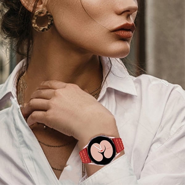 Amazfit Bip S / GTR 42mm Top Layer klokkerem i ekte skinn - Rød