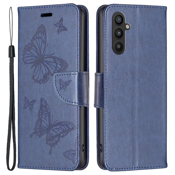 Butterfly Samsung Galaxy A34 5G Flippetui - Mørkeblå