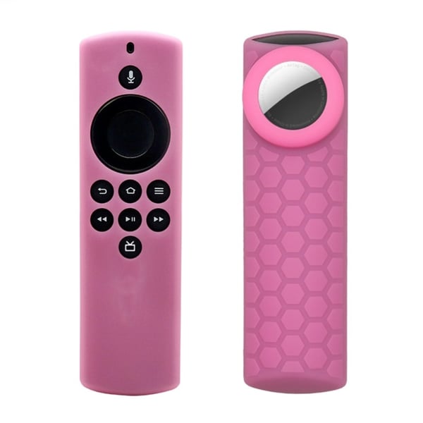 2-i-1 Amazon Fire TV Stick Lite / AirTag silikoneovertræk - Noctilucence Pink