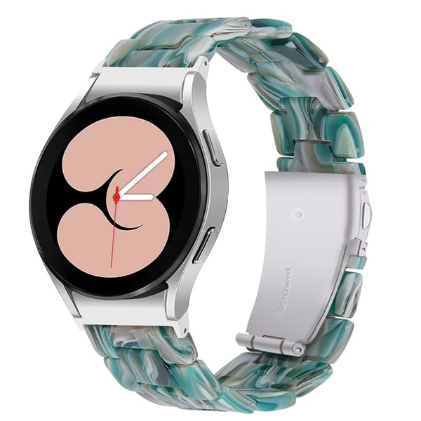 Stilfuld urrem i resin-stil til Samsung Galaxy Watch 4 - Grøn / Hvid