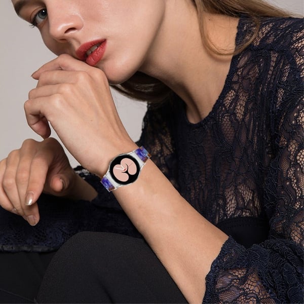 Stilfuld urrem i resin-stil til Samsung Galaxy Watch 4 - Blå / Gul