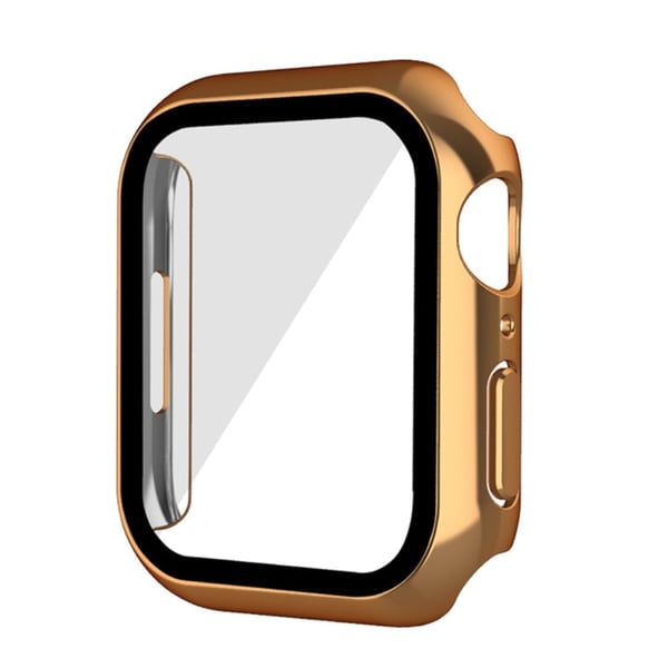Apple Watch (45 mm) galvaniseringsdeksel med herdet glass - Rose Gull