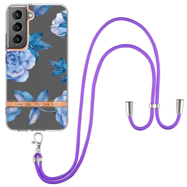 Slim og Holdbart Blødtcover med Snor til Samsung Galaxy S23 - Hc003 Blå Pæon Slim og Holdbart Blødtcover med Snor til Samsung Galaxy S23 - Hc003 Blå Pæon