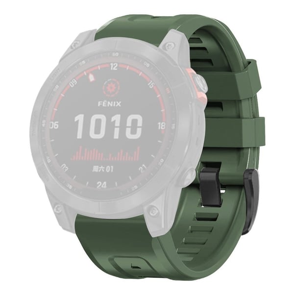 Garmin Fenix 7X klokkerem i silikon med spenne - Militærgrønn