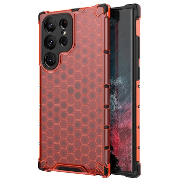 Bofink Honeycomb Samsung Galaxy S23 Ultra Etui - Rød Bofink Honeycomb Samsung Galaxy S23 Ultra Etui - Rød