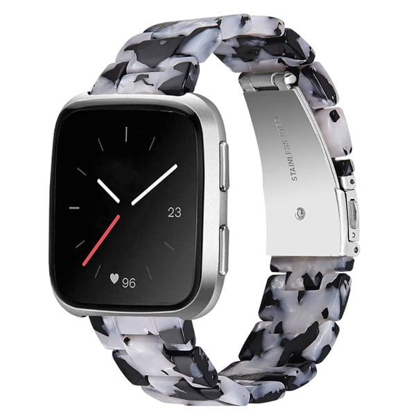 Fitbit Versa 2 / Versa Lite viileä hartsikellon hihna - Musta / Valkoinen