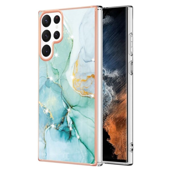 Marble Samsung Galaxy S23 Ultra Etui - Grøn Marmor Marble Samsung Galaxy S23 Ultra Etui - Grøn Marmor