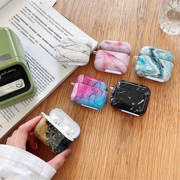 Honor Earbuds X2-etui med marmormønster - Rosa / Hvit