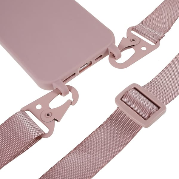 Tyndt TPU etui med mat finish og justerbar rem til iPhone 11 - Deep Pink