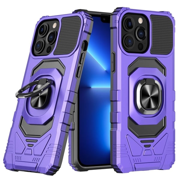 Kestävä kova muovisuojus pehmeällä sisäpuolella ja potkulaudalla iPhone 13 Pro:lle - Violetti Kestävä kova muovisuojus pehmeällä sisäpuolella ja potkulaudalla iPhone 13 Pro:lle - Violetti