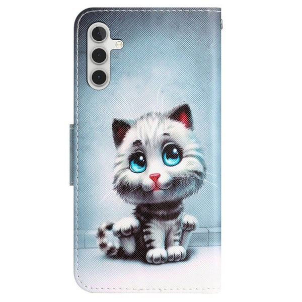 Wonderland Samsung Galaxy A54 Flip Etui - Blå Øjne Kat