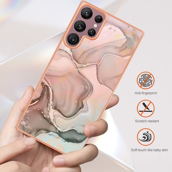 Marble Samsung Galaxy S23 Ultra Etui - Rødguld