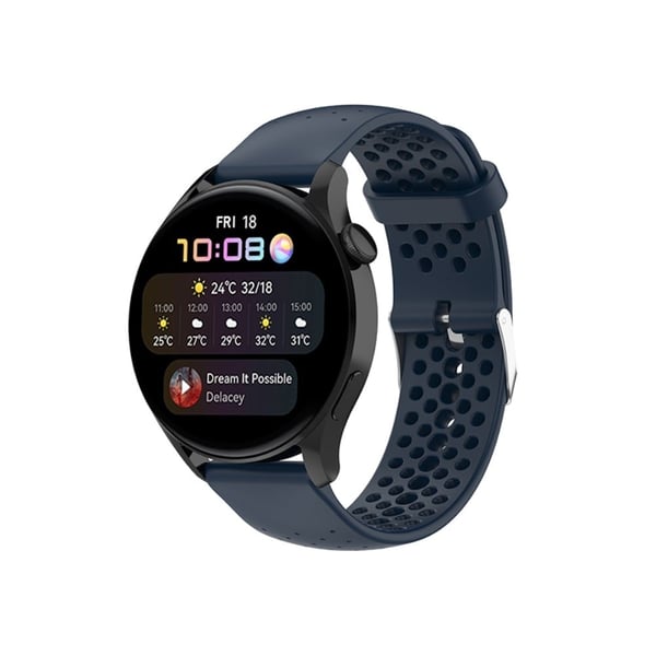 20 mm hurtigutløsende klokkerem i silikon for Huawei-klokke - Marineblå