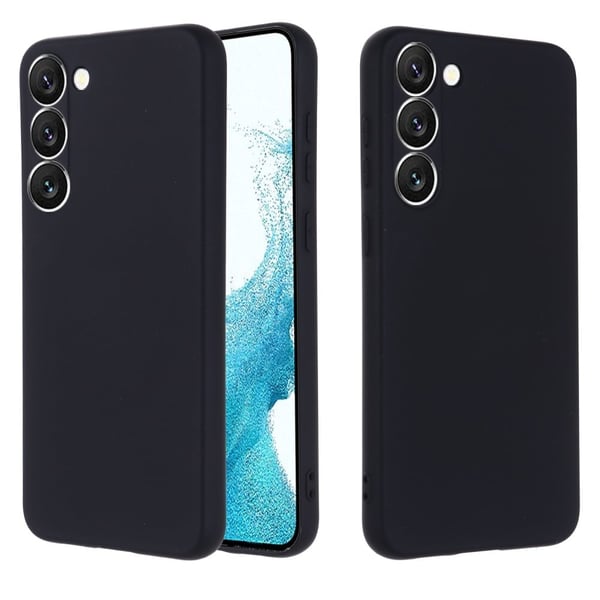 Matt flytende silikondeksel for Samsung Galaxy S23 Plus - Svart