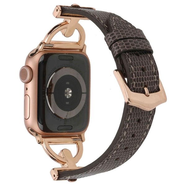 Apple Watch (41 mm) klokkerem i strukturert PU-skinn - Grå / Rose Gull