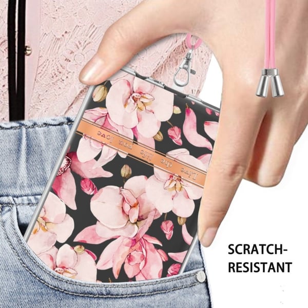 Slim og Holdbart Blødtcover med Snor til Samsung Galaxy A14 - Hc004 Purple Begonia