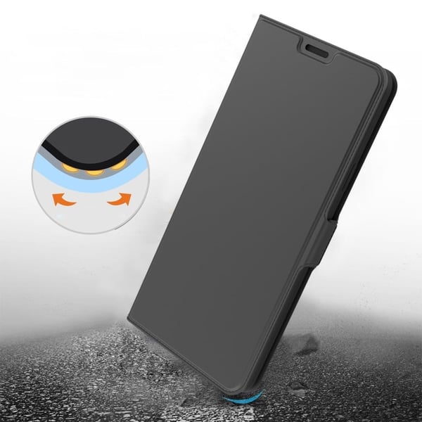 Glatt og tynt premium PU-skinnetui for Samsung Galaxy S23 Plus - Blå
