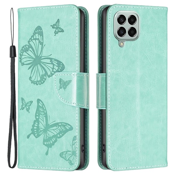 Butterfly Samsung Galaxy M33 5G skinnveske - Grønn