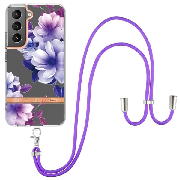 Slim og Holdbart Blødtcover med Snor til Samsung Galaxy S23 Plus - Hc004 Purple Begonia