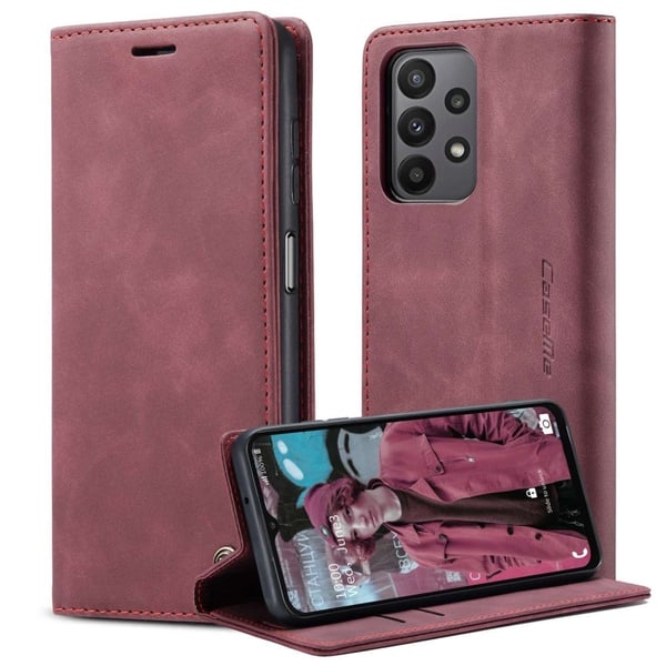 CaseMe Samsung Galaxy A23 vintage-etui - Vinrød