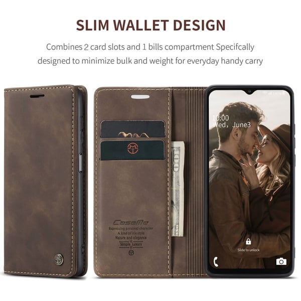 CaseMe Samsung Galaxy A23 vintage-etui - Kaffe