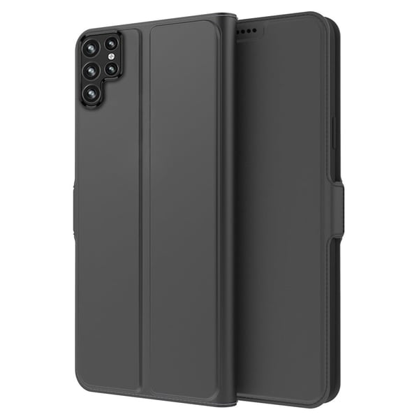Glatt og tynt premium PU-skinnetui for Samsung Galaxy S23 Ultra - Svart