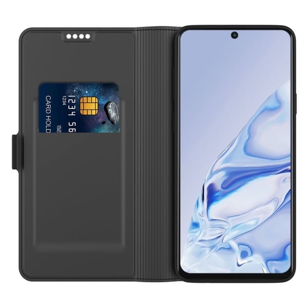 Glatt og tynt premium PU-skinnetui for Samsung Galaxy S23 Ultra - Svart