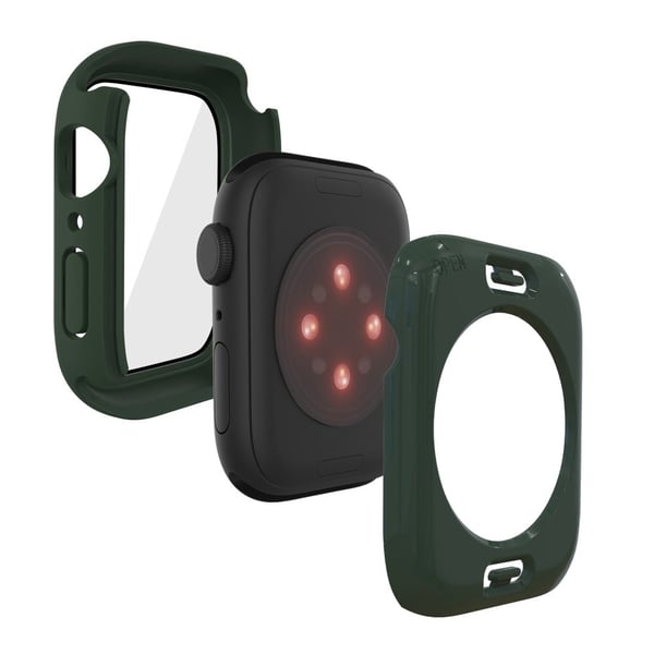 Apple Watch (41 mm) elegant deksel med innebygd herdet glass - Svartgrønn