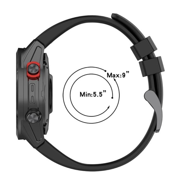 Garmin Fenix 7 / Epix Gen 2 / Descent G1 klokkerem i silikon - Svart
