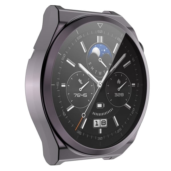 ENKAY Huawei Watch GT 3 Pro 43 mm galvanisert deksel med herdet glass - Grå