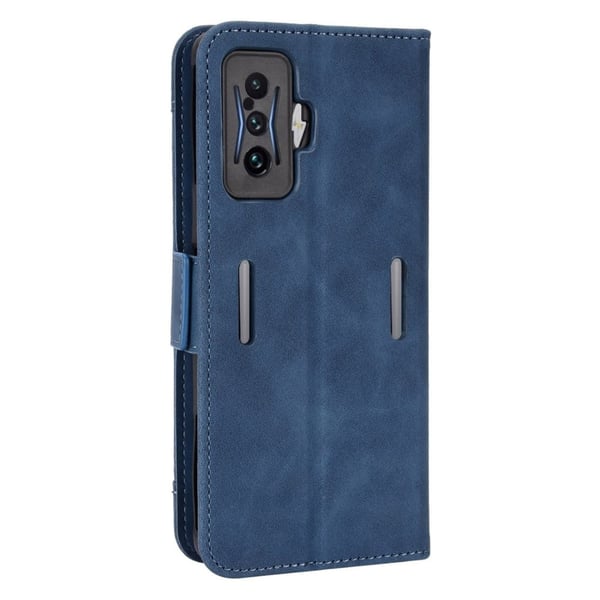 Lommebok-etui i moderne skinn-design Xiaomi Poco F4 GT / Xiaomi Redmi K50 Gaming - Blå