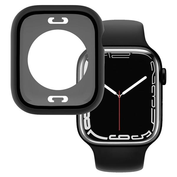 Apple Watch (45 mm) elegant deksel med innebygd herdet glass - Svart