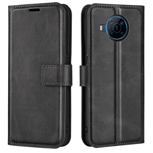 Skinn-etui i lommebok-stil for Motorola Moto E30 - Svart