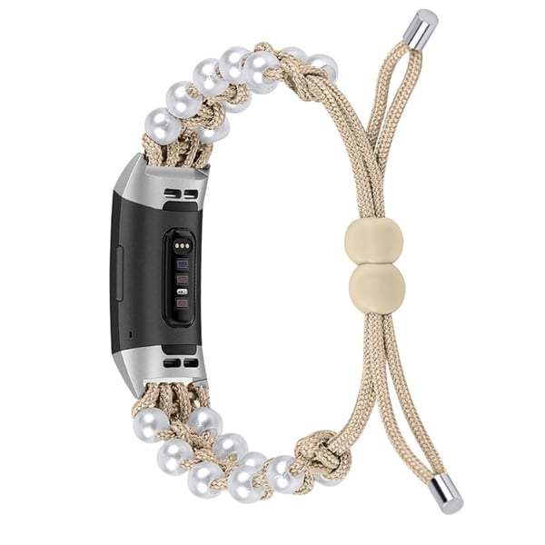 Fitbit Charge 4 / 3 moteriktig orb nylonklokkerem - Aprikos
