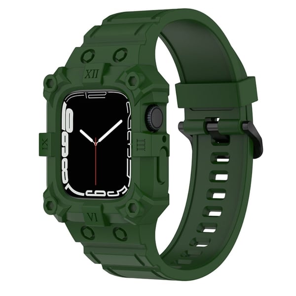 Apple Watch (41 mm) kul klokkerem i silikon med deksel - Militærgrønn