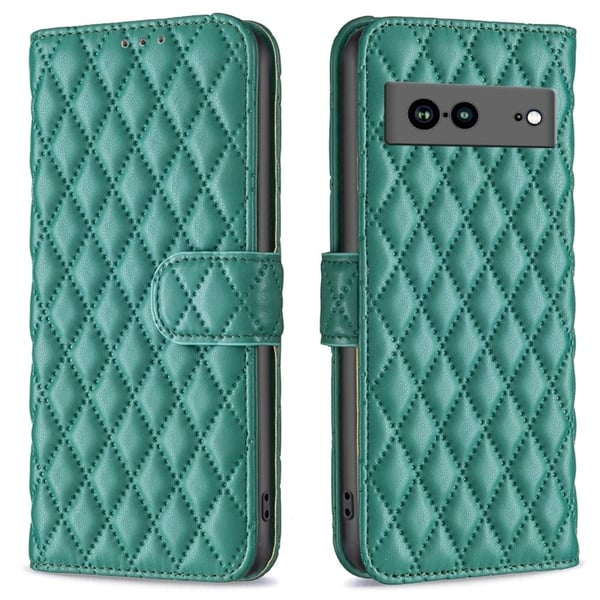 Matt Google Pixel 7a fodral med rombmönster - Grön