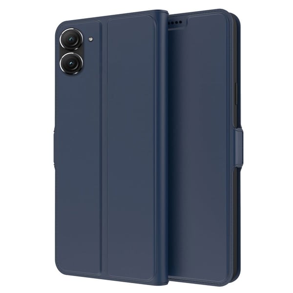 Glatt og tynt premium PU-skinnetui for Asus Zenfone 9 - Blå