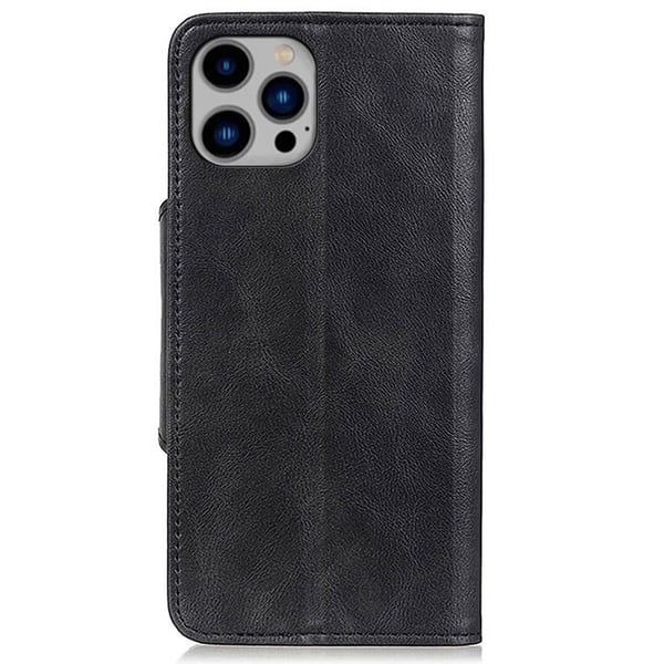 Alpha iPhone 14 Plus flip etui i lær - Svart