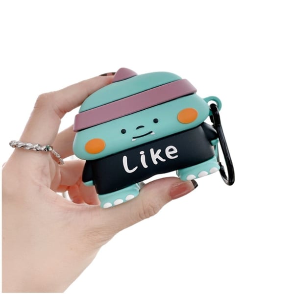 AirPods 3 søtt silikonetui i dinosaurdesign med krok