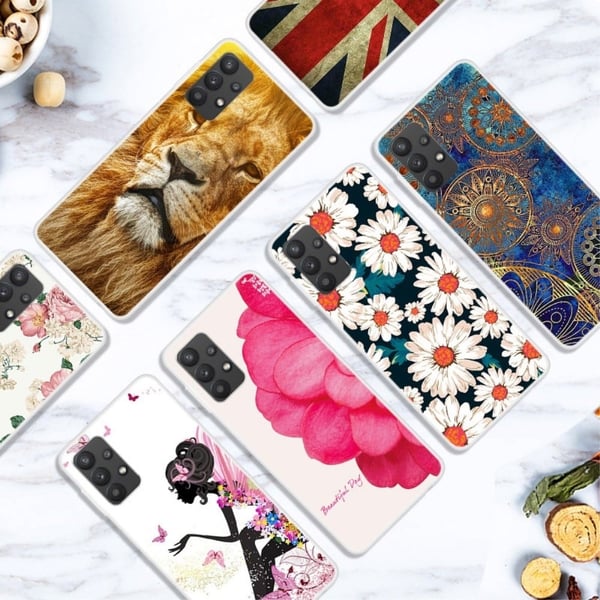 Deco Samsung Galaxy A32 deksel - Gylden Blomst